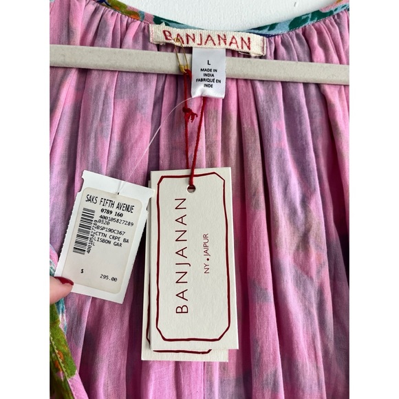 NWT Banjanan Bazaar mini pink tropical print dress size large - Picture 6 of 6